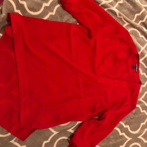 Express Rolled Sleeve Blouse Red